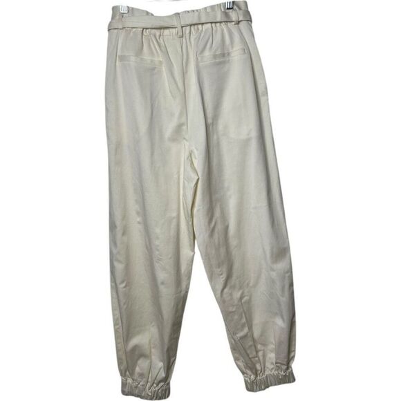 Aiifos Pauline Pants Size S High Rise Pleated Off-White Tie Waist Neutral - Picture 4 of 12
